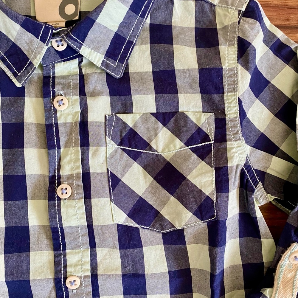 NWT Cotton On Kids Boys Plaid Long Sleeve Button Up Size 6 - Picture 9 of 13